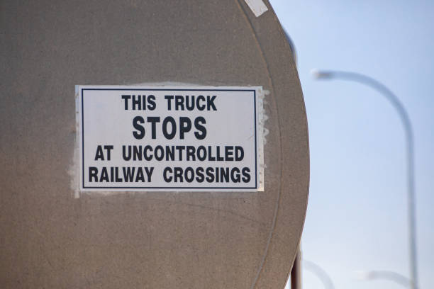 istock warning signs on metal tank truck back 1197737624