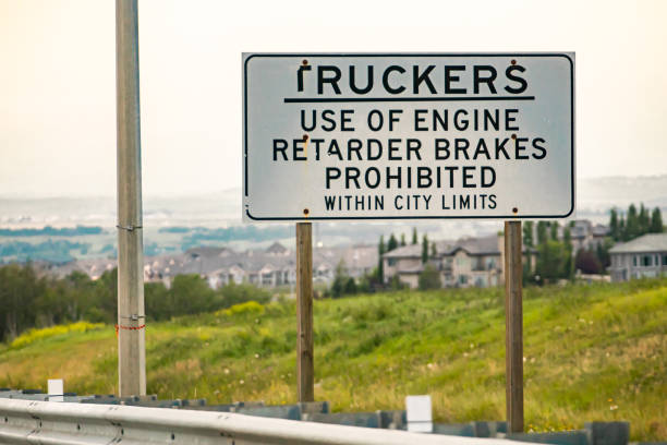 istock Truckers Information Road white Sign 1197740283