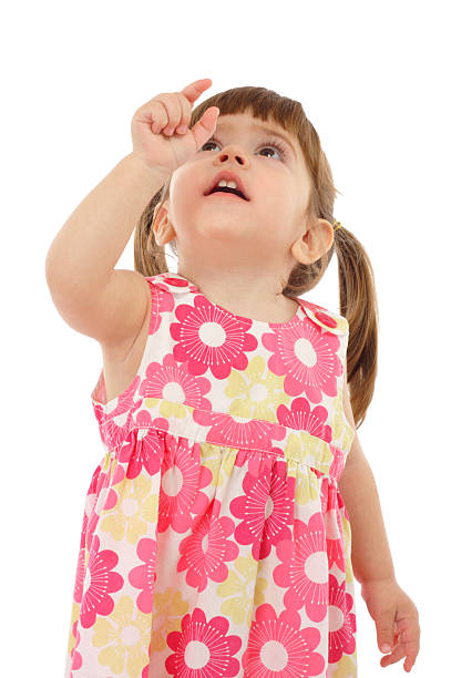 istock Little girl with empty pointing hand 119774971