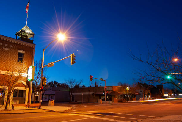 istock Downtown early in the morning under the deep blue sky 1197750991
