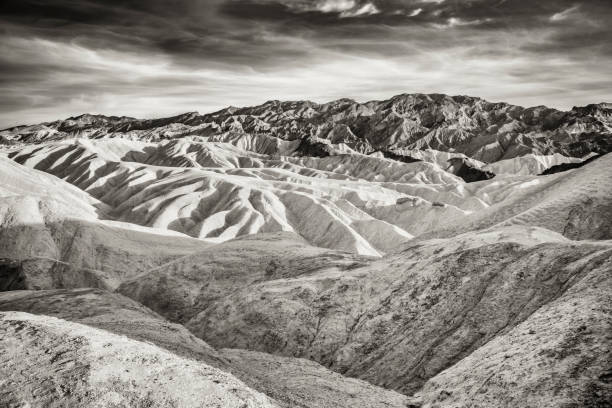 The unique and beautiful landscape of the Badlands of Death Valley National Park from Zabriskie Point