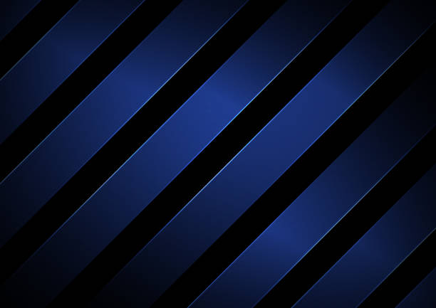 istock Abstract stripes geometric diagonal lines blue color with lighting on black background. 1197755439