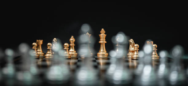 istock Chess board game, Strategy planning and competition business concept. Panoramic image 1197763516