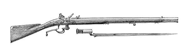 фергюсон rifle - bayonet stock illustrations