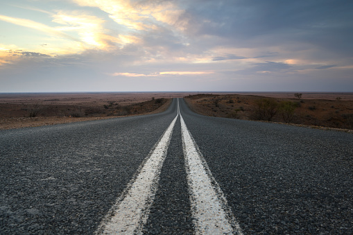 Endless road into the desert, Outback, Australia