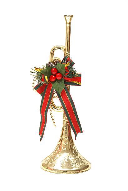 Christmas decorations and trumpet