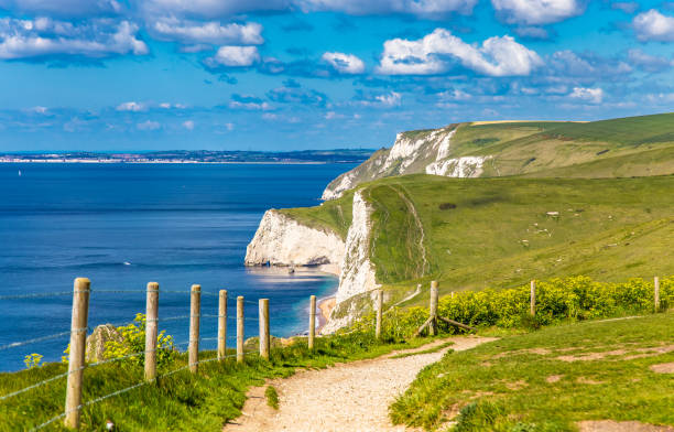istock Jurassic coastline footpath Dorset England 1197774152