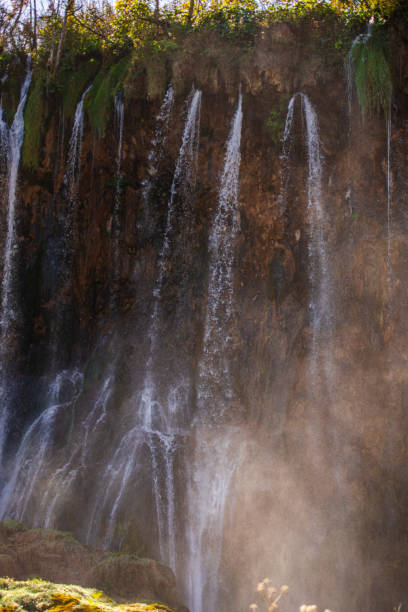 Beautiful waterfall at Plitvice , Croatia