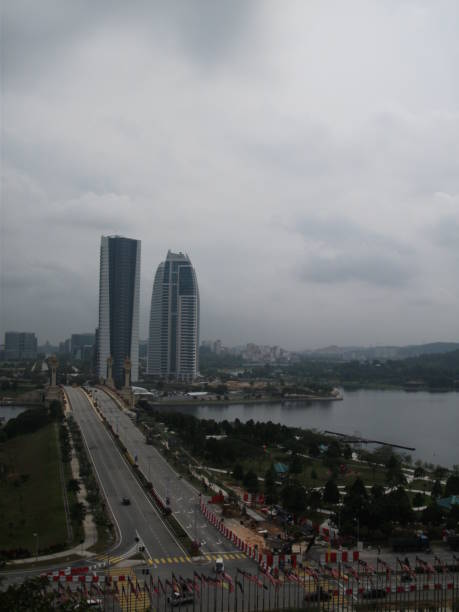 istock Very high commercial building with road & river view. 1197778238