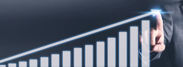 istock Man touching in graph. Concept of financial growth 1197782133