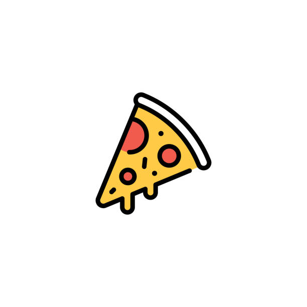 ilustraciones, imágenes clip art, dibujos animados e iconos de stock de logotipo de icono de comida de pizza slice - cheesy grin illustrations