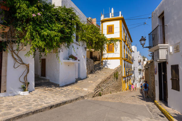 Ibiza, Spain. June 27, 2014. Street of the city of Ibiza. stock photo