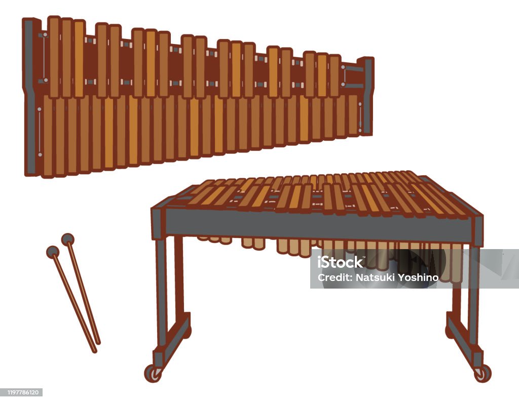 Xylophone Raster Xylophone Isolated On White Stock Illustration - Download Image Now ...