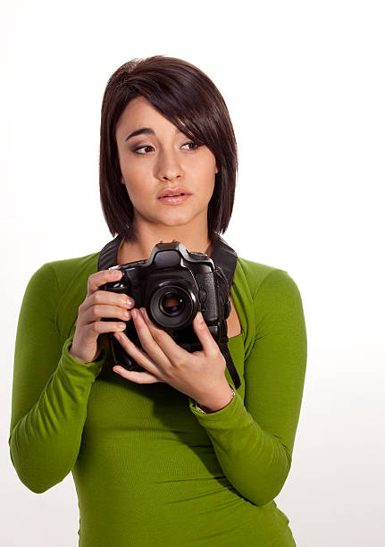 istock Gorgeous young photographer 119778740