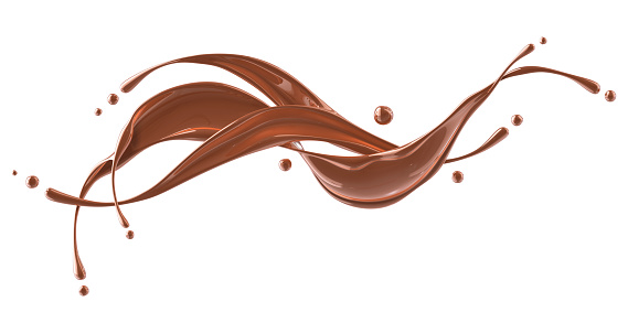 Floral chocolate splash. Concept. 3D Render