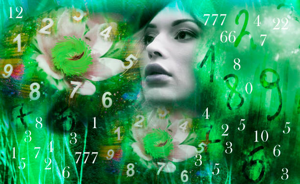 istock Woman and various numbers, numerology 1197791171