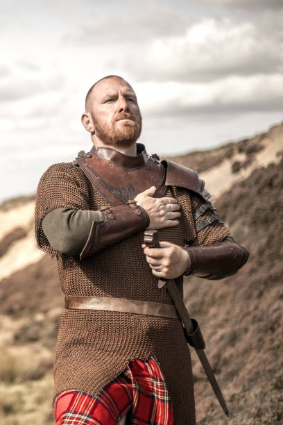 istock Scottish Redhead Warrior wearing a kilt 1197801315