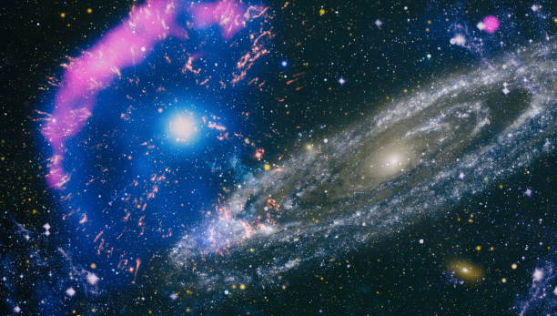 istock Chaotic space background. Dreamscape galaxy. The elements of this image furnished by NASA. 1197801842