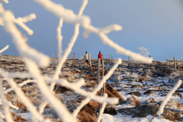 paesaggi dei vosgi in inverno - gazon-du-faing - stosswihr foto e immagini stock