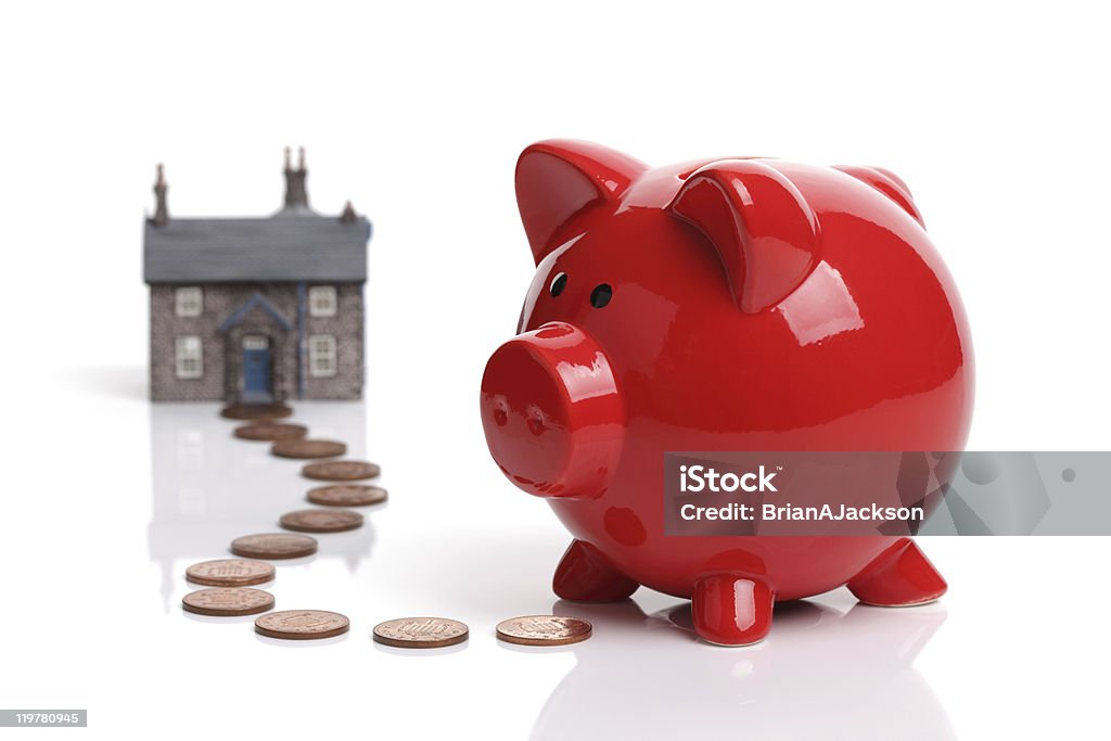 Saving to buy a house  Piggy Bank Stock Photo