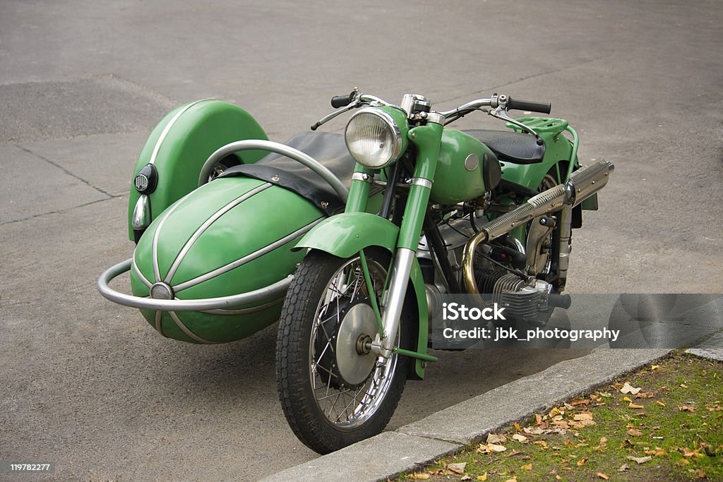 Old fashioned motorcycle with sidecar  Motorcycle Stock Photo