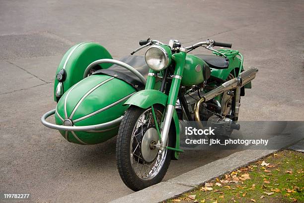 Old Fashioned Motorcycle With Sidecar Stock Photo - Download Image Now - Motorcycle, Sidecar, 1950-1959