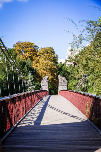istock Hanging bridge in Buttes-Chaumont Park, Paris 1197826090