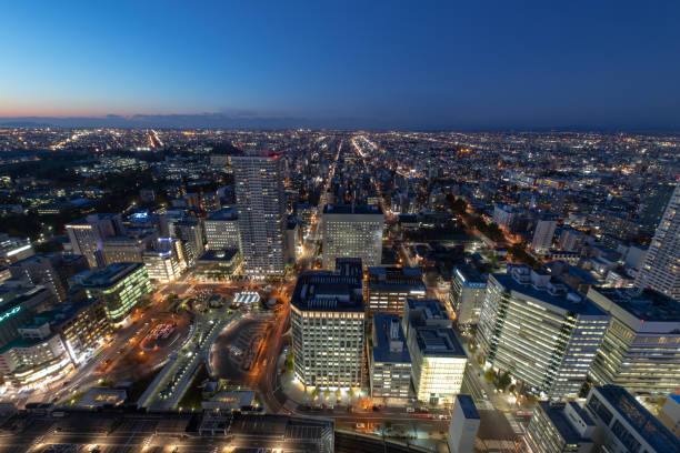istock Beautiful night view in Sapporo 1197828804