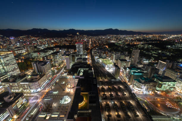 istock Beautiful night view in Sapporo 1197828870
