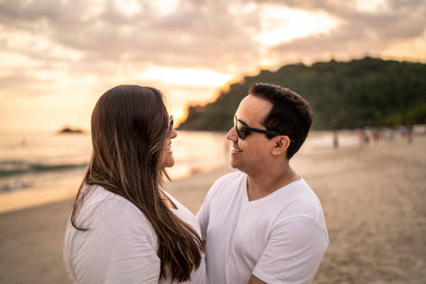 istock Couple on affection moment on the beach 1197831777
