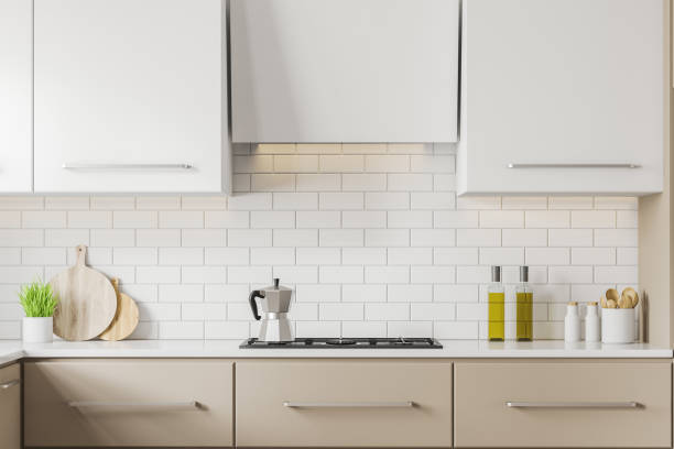 istock Beige kitchen countertops close up 1197831989