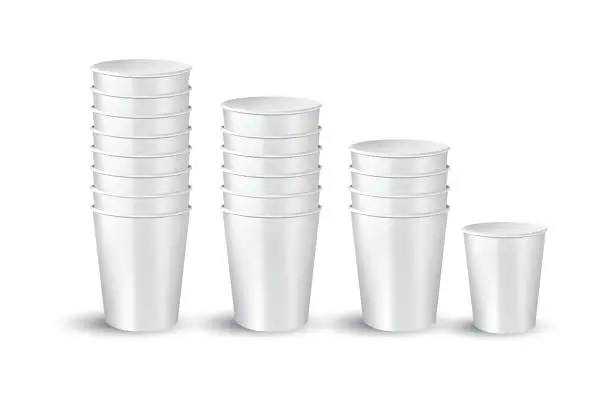 Vector illustration of paper cups