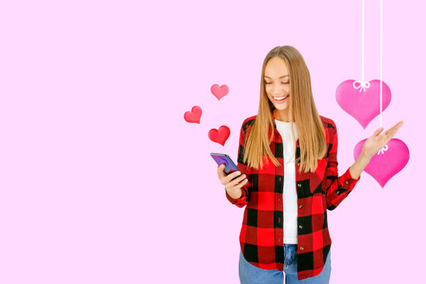 istock Social media communication in Valentines Day. 1197837203