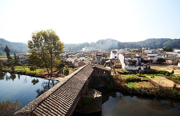 Hui-style architecture in Changxi village,Wuyuan, China