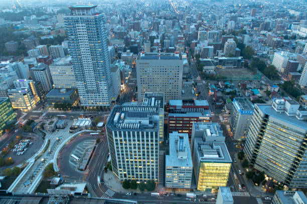 istock Beautiful night view in Sapporo 1197838704