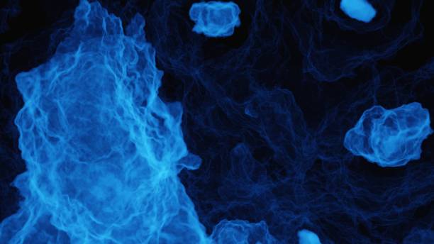istock Hazy blue smoke on a black background 1197838897
