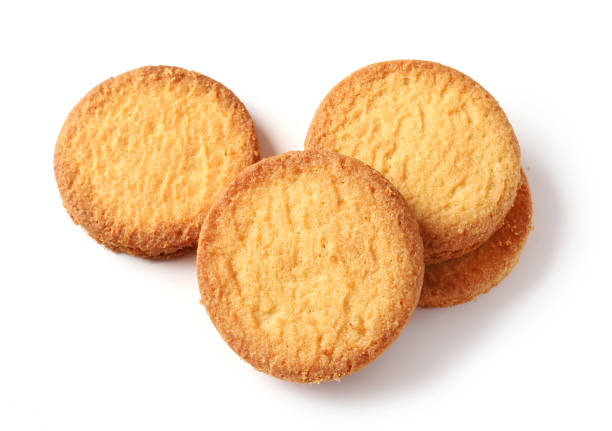 istock butter cookies isolated on white background, selective focus 1197841104