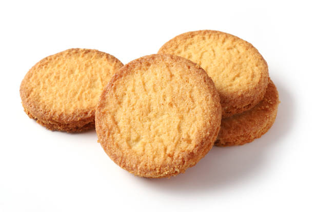 istock butter cookies isolated on white background, selective focus 1197841110