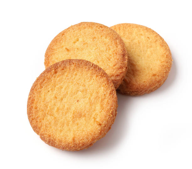 istock butter cookies isolated on white background, selective focus 1197841146