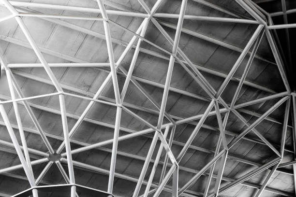 istock Steel roof structure for background, Abstract for background. 1197842049