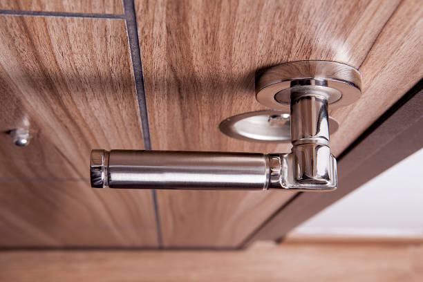 istock Wooden house door. 1197843642