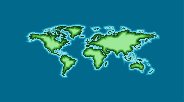 istock World Map in trendy 3d design. Earth. 3d template World Map, isolated on blue background. Earth Planet illustration. Vector 1197843926