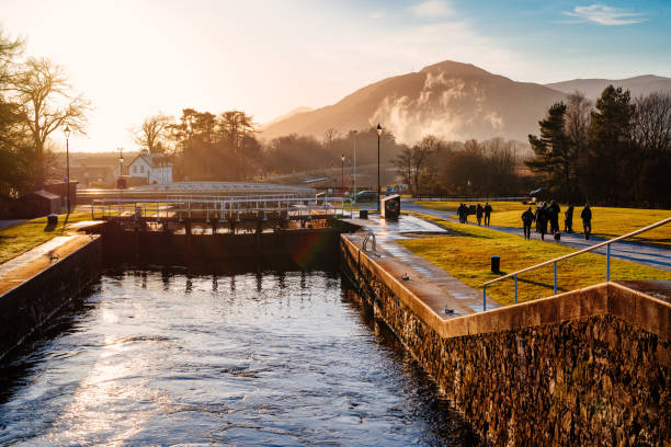 Neptune's Staircase, Caledonian Canal, Fort William, Scotland Section of the Caledonian canal near Fort William, Scotland, known as Neptune's staircase. fort william stock pictures, royalty-free photos & images
