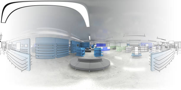istock spherical panorama of the interior, 3D illustration 1197851228