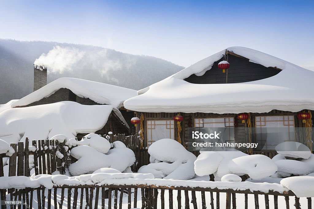 snowcapped house  Architecture Stock Photo
