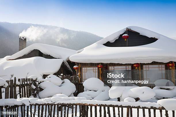 Snowcapped House Stock Photo - Download Image Now - Architecture, Asia, Beauty In Nature