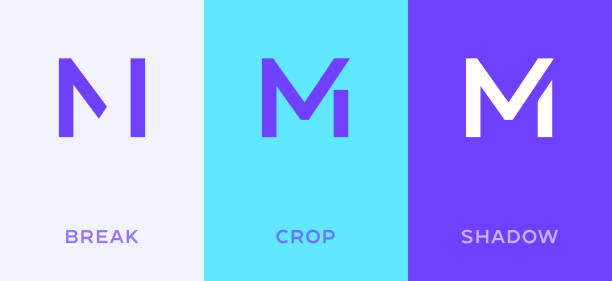 Set of letter M minimal logo icon design template elements Set of letter M minimal logo icon design template elements letter m stock illustrations