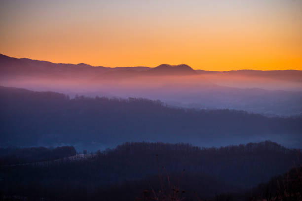 istock Morning fog at the sunrise 1197852473