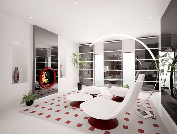 istock Interior of living room 3d render 119785610