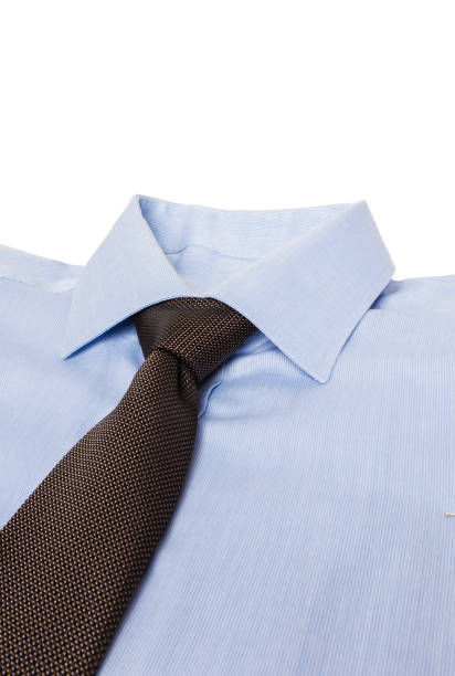 istock Colored silk tie and shirt on white background. 1197858913